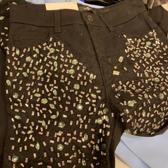 7 For All Mankind Embellished Jeans in Stretch Den - Picture 3 of 11